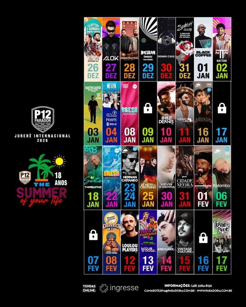 Floripa Summer P12 Jurerê • Ingressos c/ Desconto - Baladas Floripa