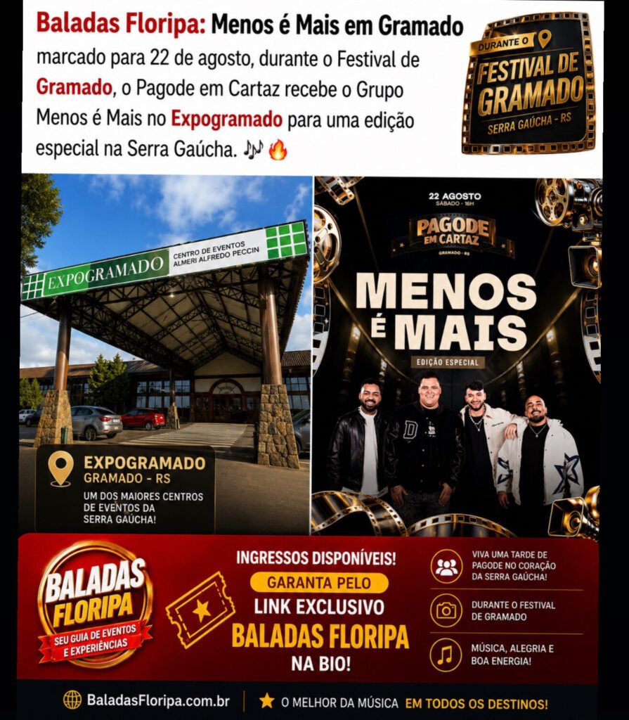 Palco em Cartaz Menos é Mais em Gramado