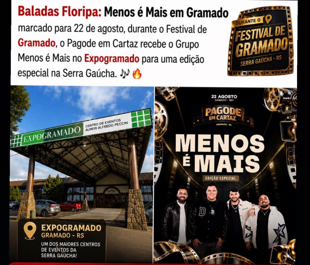 Palco em Cartaz Menos é Mais em Gramado