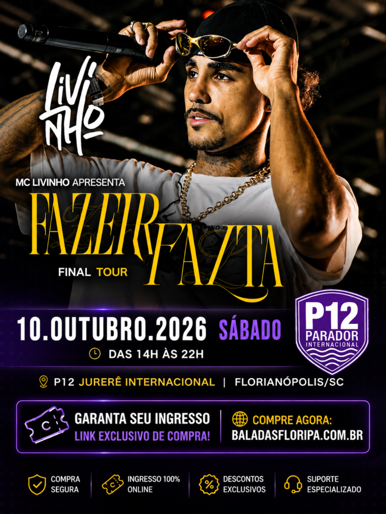 MC Livinho confirma show no P12 Jurerê com a Fazer Falta Tour em Florianópolis 1 Mc Livinho fazer Falta P12 Jurerê