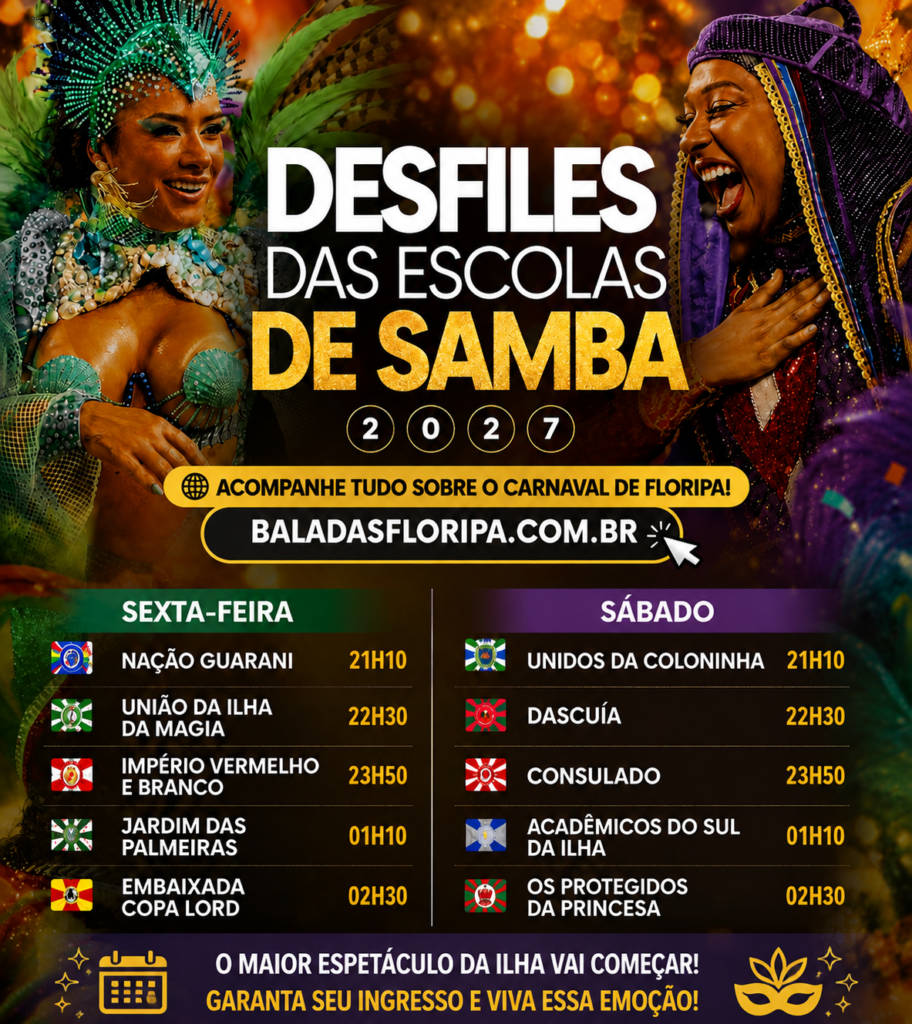 desfiles escolas de samba carnaval floripa 2027 agenda