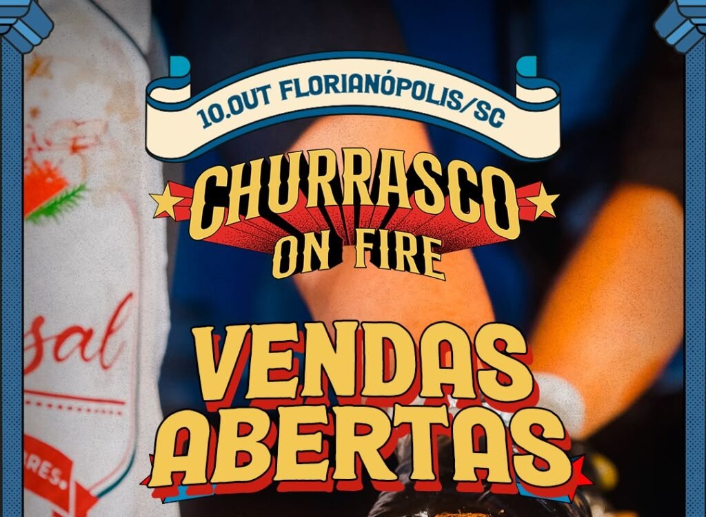 churrasco on fire